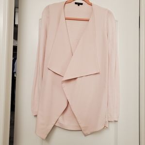 RW&Co. Pink shawl collar mid length cardigan